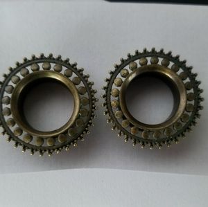 Dark brass ornate afghan ear gauges 13/16" 20mm